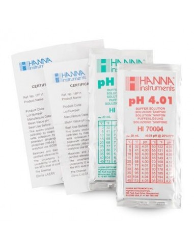 Zestaw kalibracyjny pH 4.01 i 7.01 z certyfikatem, 5 x 20 ml