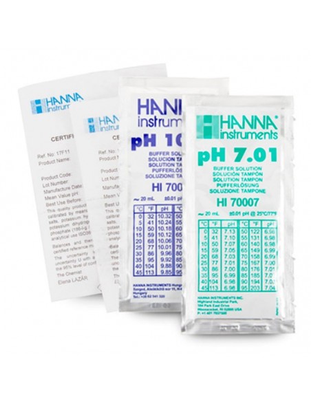 Zestaw kalibracyjny pH 7.01 i 10.01 z certyfikatem, 5 x 20 ml