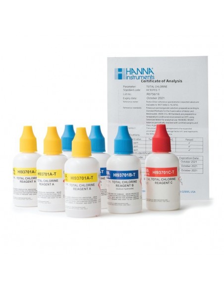 Odczynniki do kolorymetrów, chlor wolny, zakres niski (300 testów w płynie)