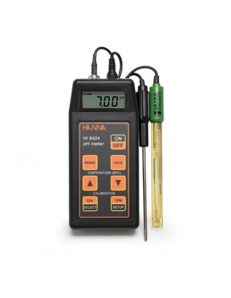 HI8424 Przenośny miernik pH z elektrodą HI1230B i sondą HI7662 HI8424 Przenośny miernik pH z elektrodą HI1230B i sondą HI7662