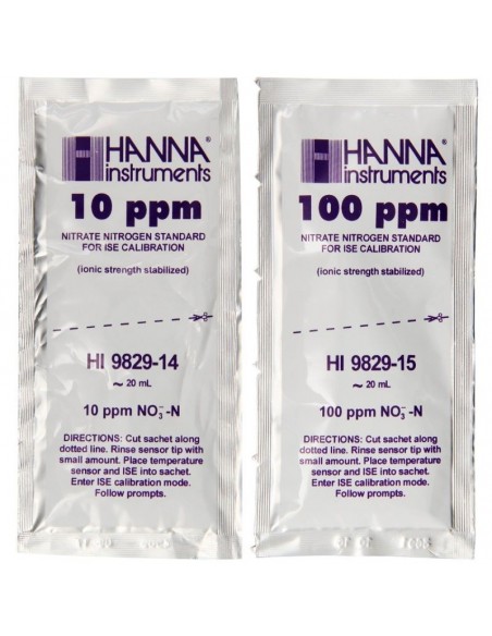 Zestaw z roztworami standardowymi: azotany 10 ppm i 100 ppm, 10 x 25 ml każdego