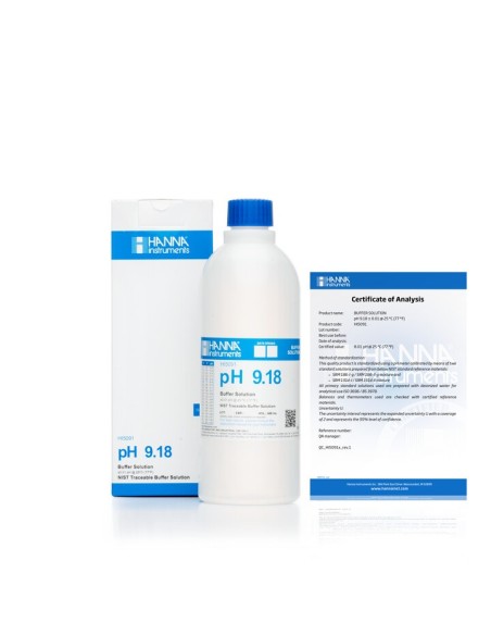 Roztwór techniczny pH 9.18 z certyfikatem, 500 ml Roztwór techniczny pH 9.18 z certyfikatem, 500 ml