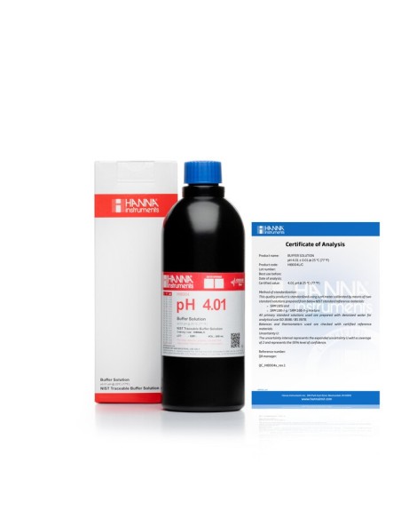 Roztwór buforowy, pH 4.01, z certyfikatem, 500 ml Roztwór buforowy, pH 4.01, z certyfikatem, 500 ml