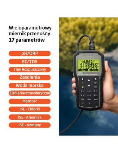 HI98294 Miernik wieloparametrowy z Bluetooth, kabel 4 m